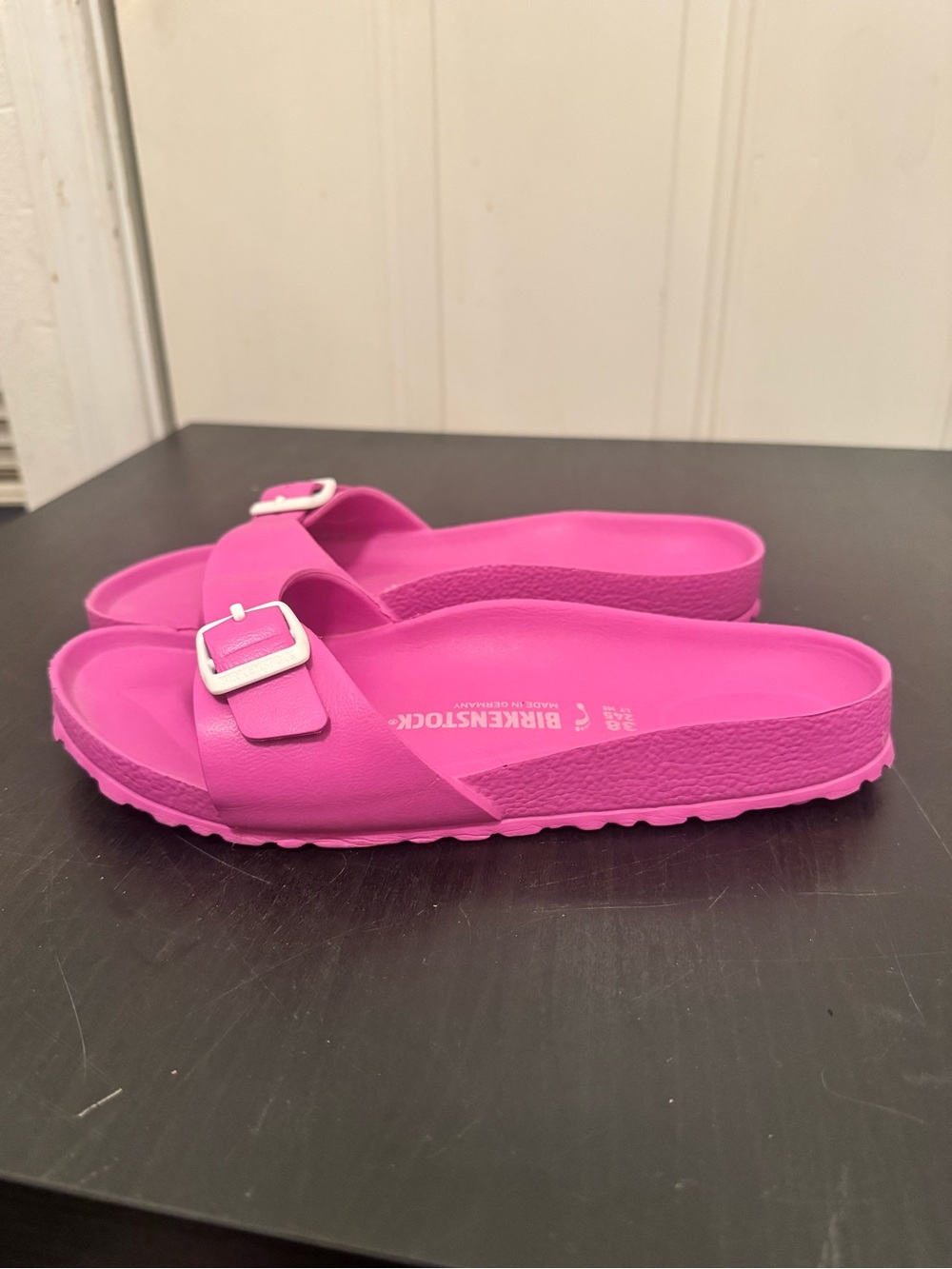 Birkenstock Madrid Eva Slip On Sandals One Strap Hot Pink Fuschia 38 7/7.5